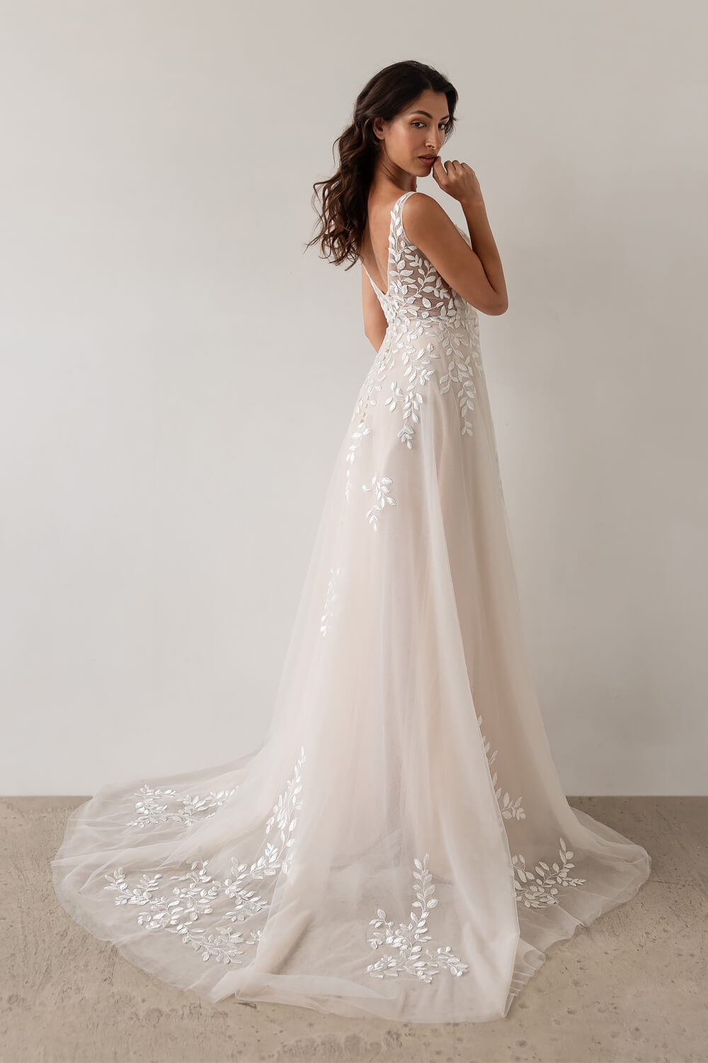 Chloe lace wedding dress with sleeves